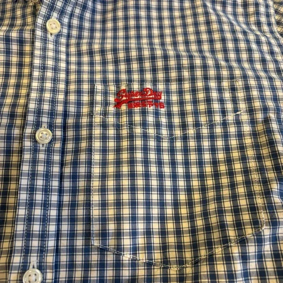 Superdry Blue and White Gingham London Button Down Shirt - Picture 6 of 12